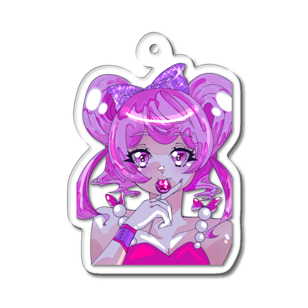 🍓IchigoAme🍓のゆめかわ いちごあめ Acrylic Key Chain