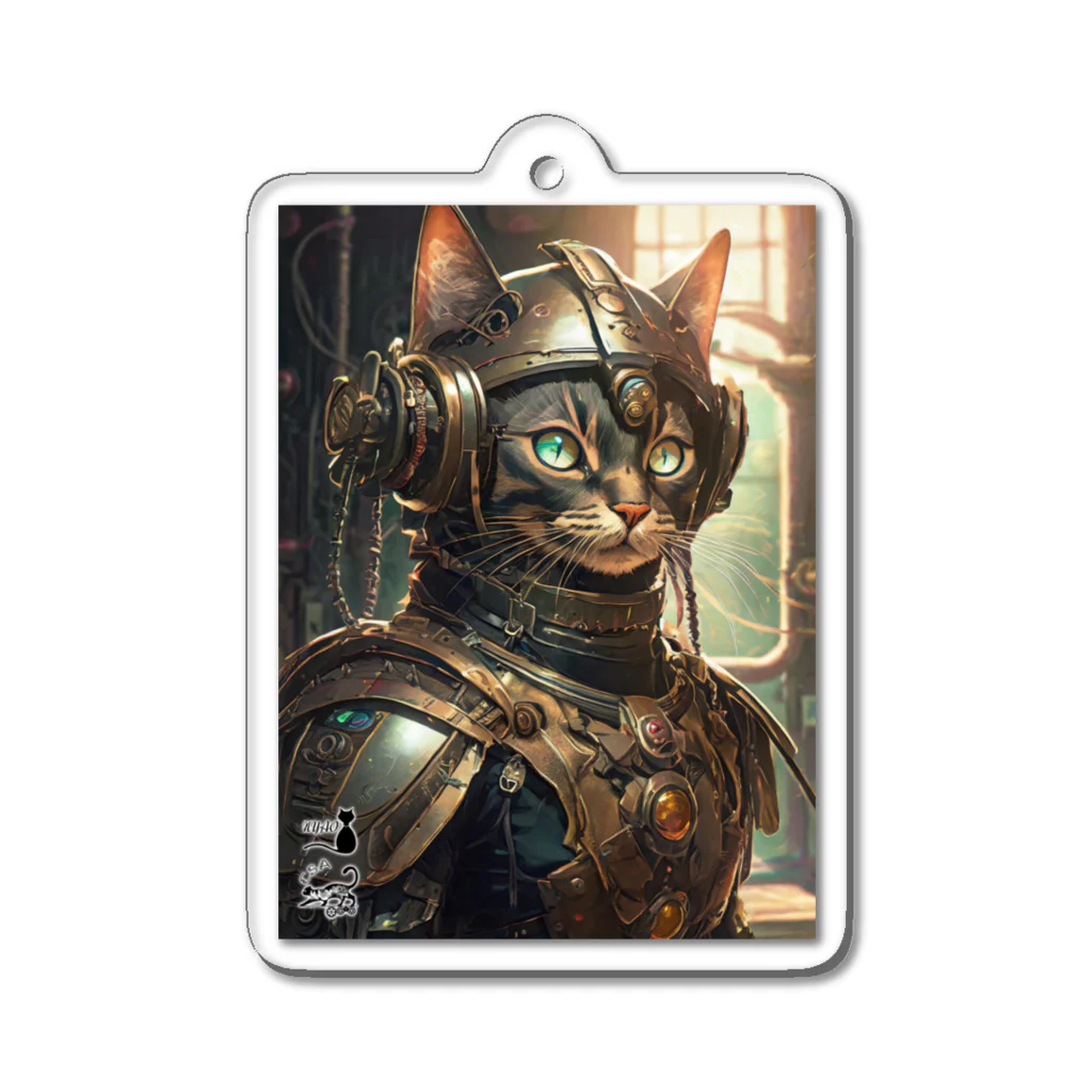 NyaoTokyoのスチームパンクな世界の王国騎士団の猫騎士 Acrylic Key Chain