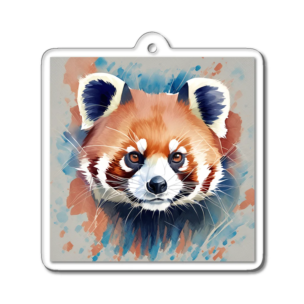 WithRedPandaの水彩風レッサーパンダ Acrylic Key Chain