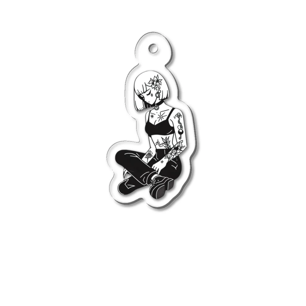 wawararaaのチルガール Acrylic Key Chain