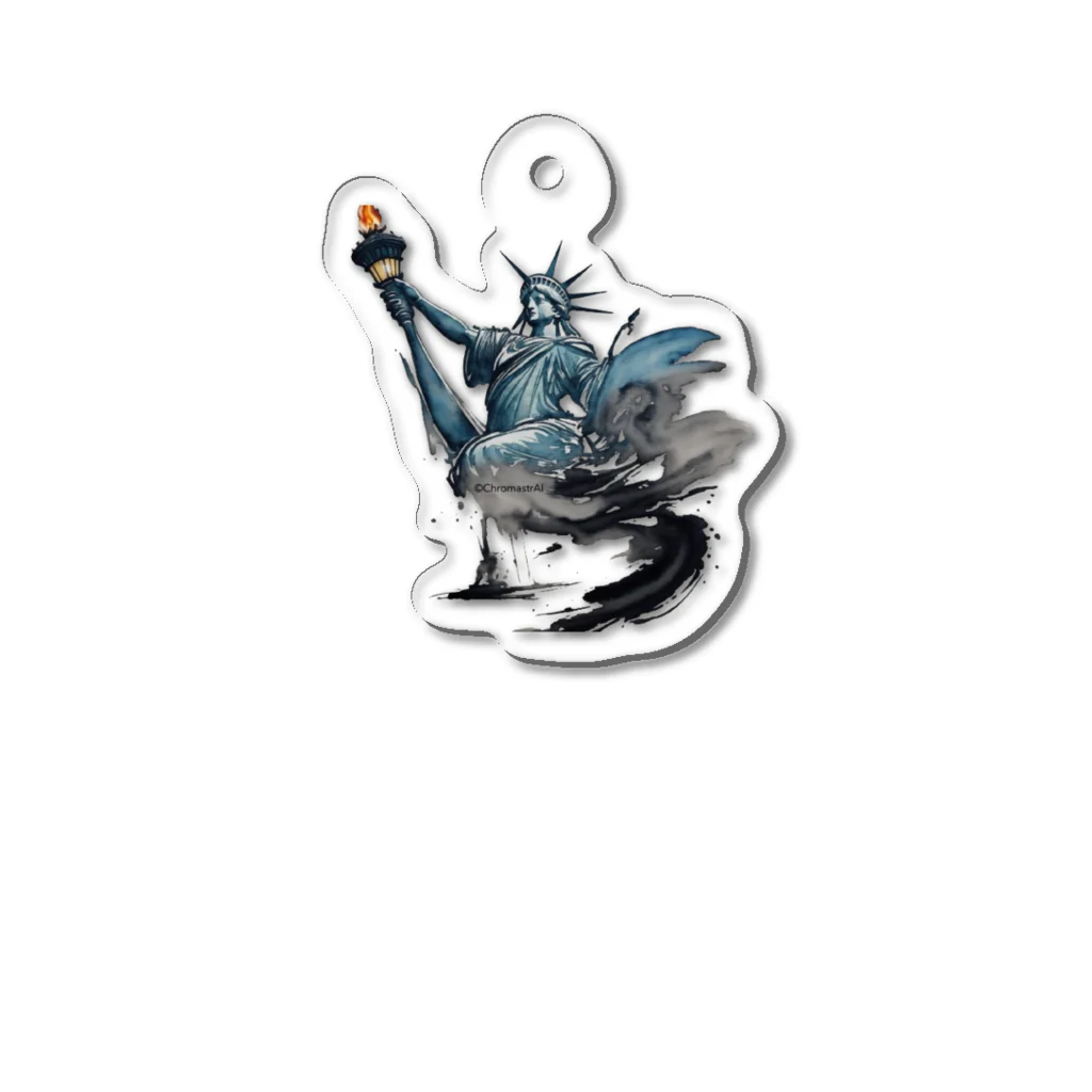 ChromastrAlのInk painting statue of liberty Acrylic Key Chain