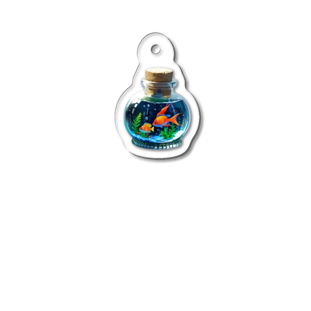 suke-maruruの小瓶の中のさかなクン Acrylic Key Chain