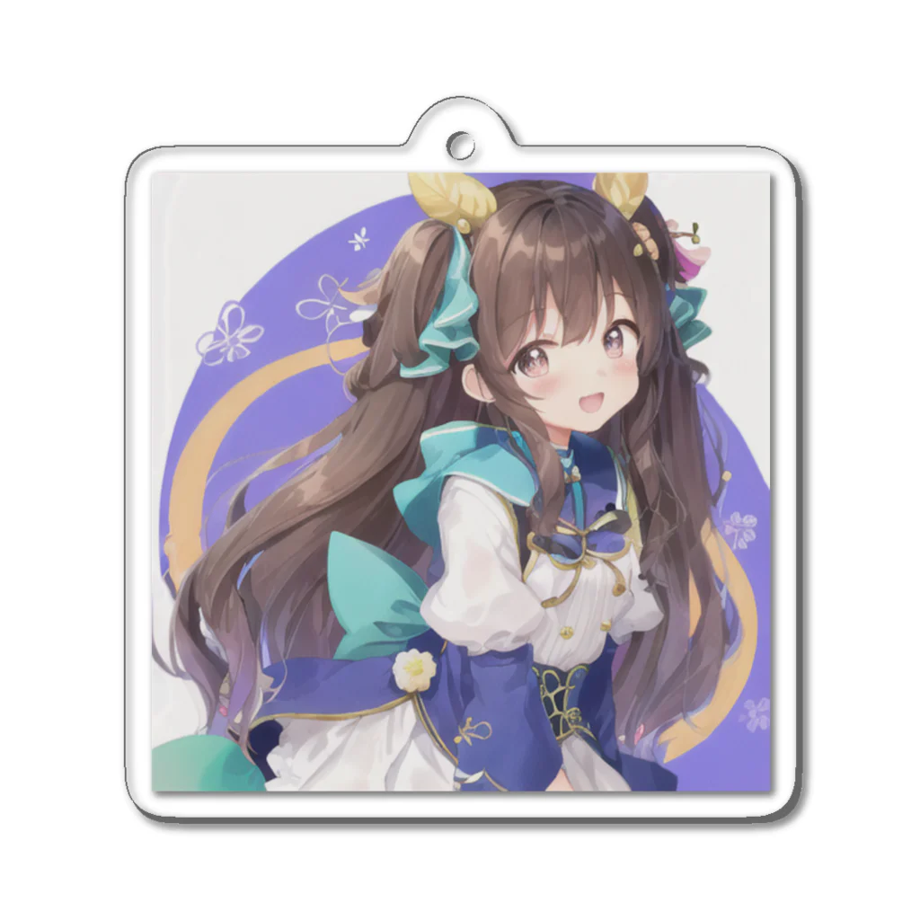 DIMDIMの脳内ショップのロングヘアーの女の子 Acrylic Key Chain