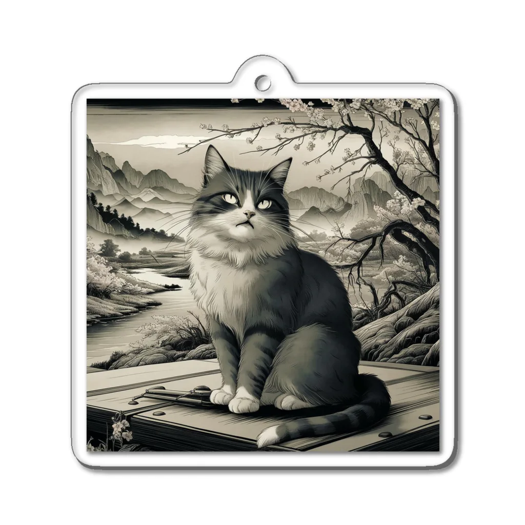 猫XショップX猫の白夜の猫クン Acrylic Key Chain