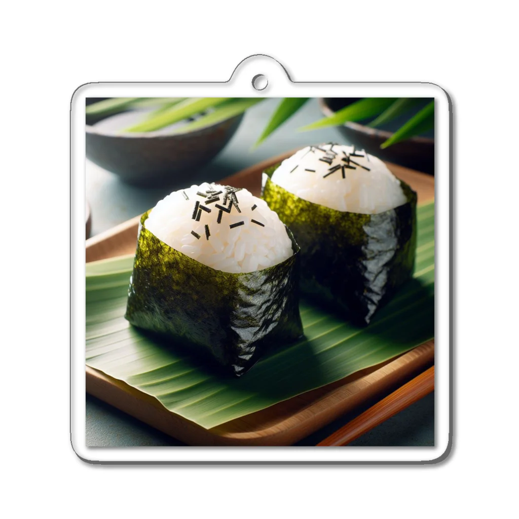 日本の風景 COOL JAPANの日本の風景:お母さんの味''おにぎり" "おむすび''、Japanese scenery: Mom's taste rice balls "Onigri" "Omusubi" アクリルキーホルダー