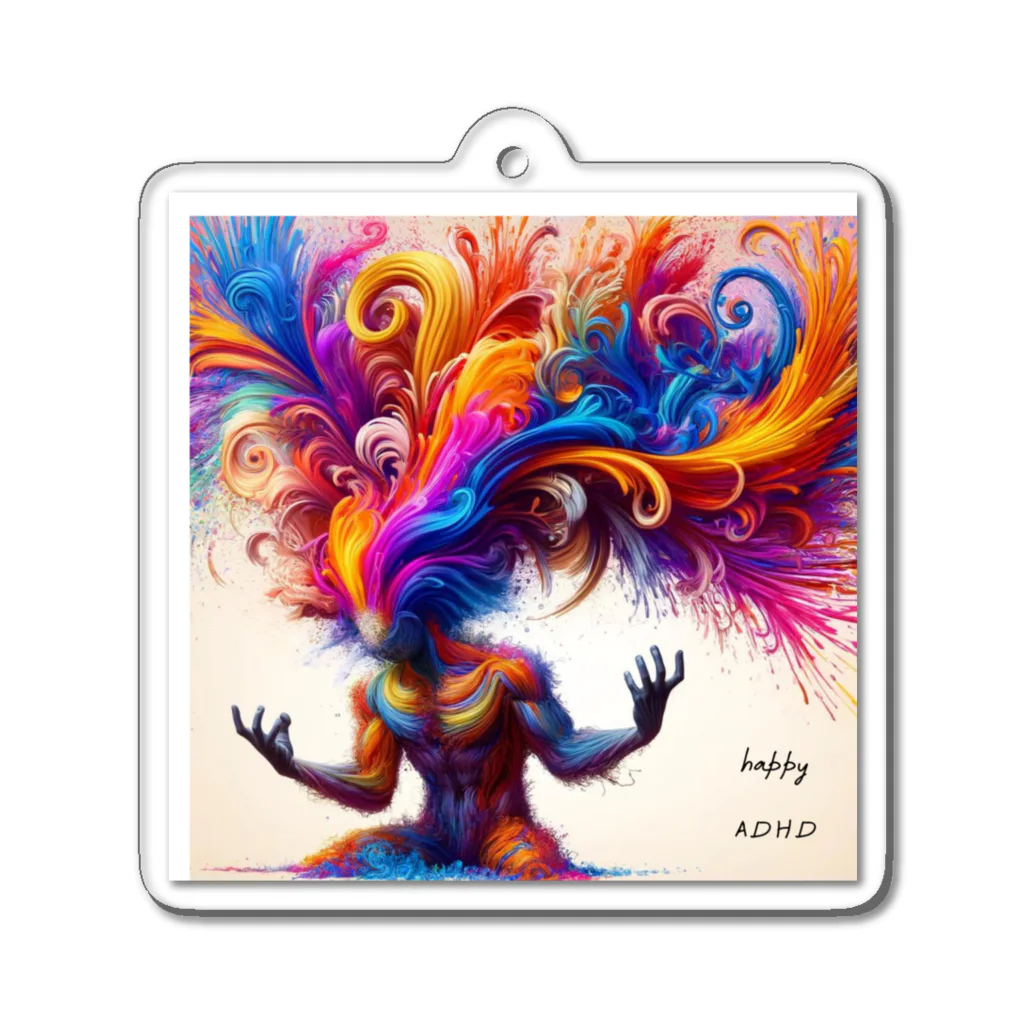 greenartのhappy ADHD Acrylic Key Chain