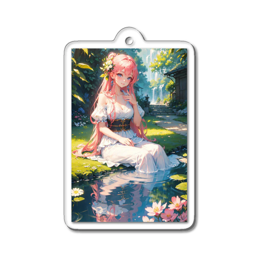 はぴはぴの朝の水浴の君 Acrylic Key Chain