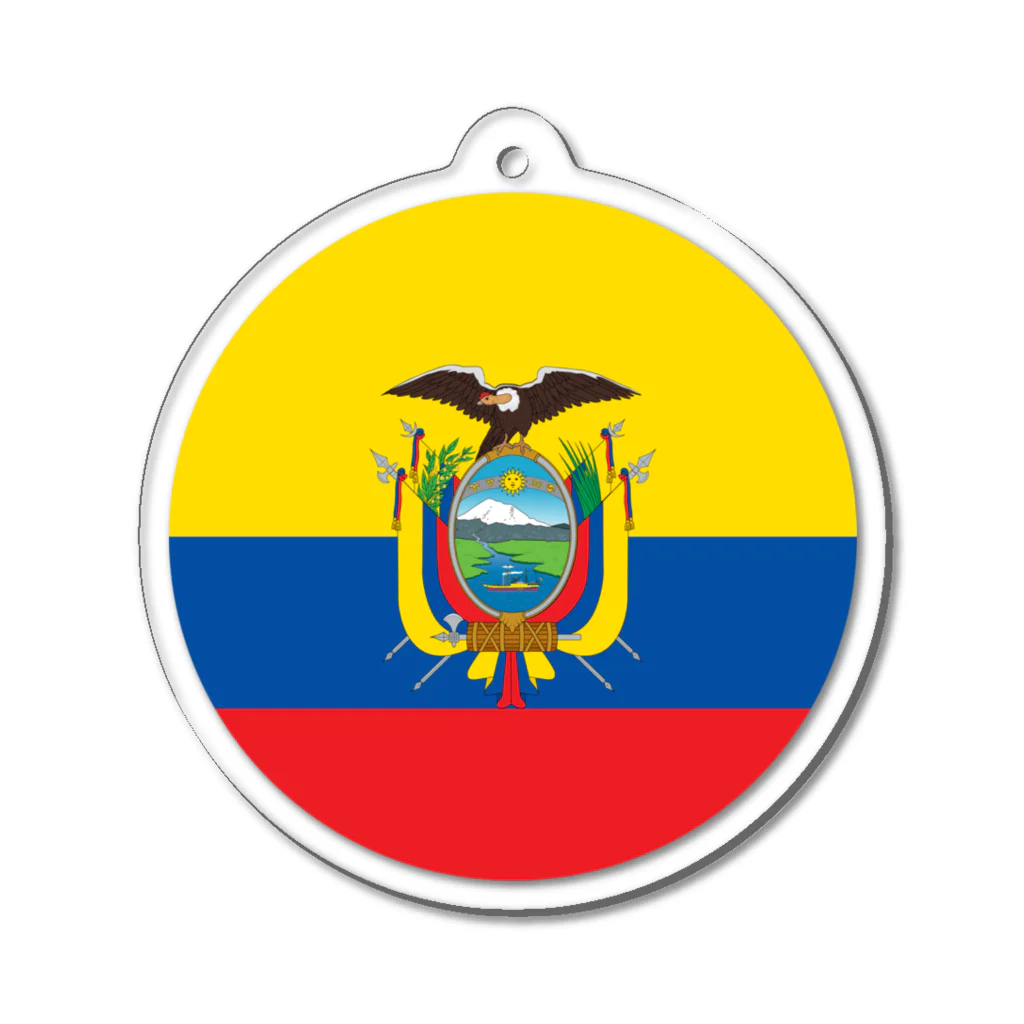 お絵かき屋さんのエクアドルの国旗 Acrylic Key Chain