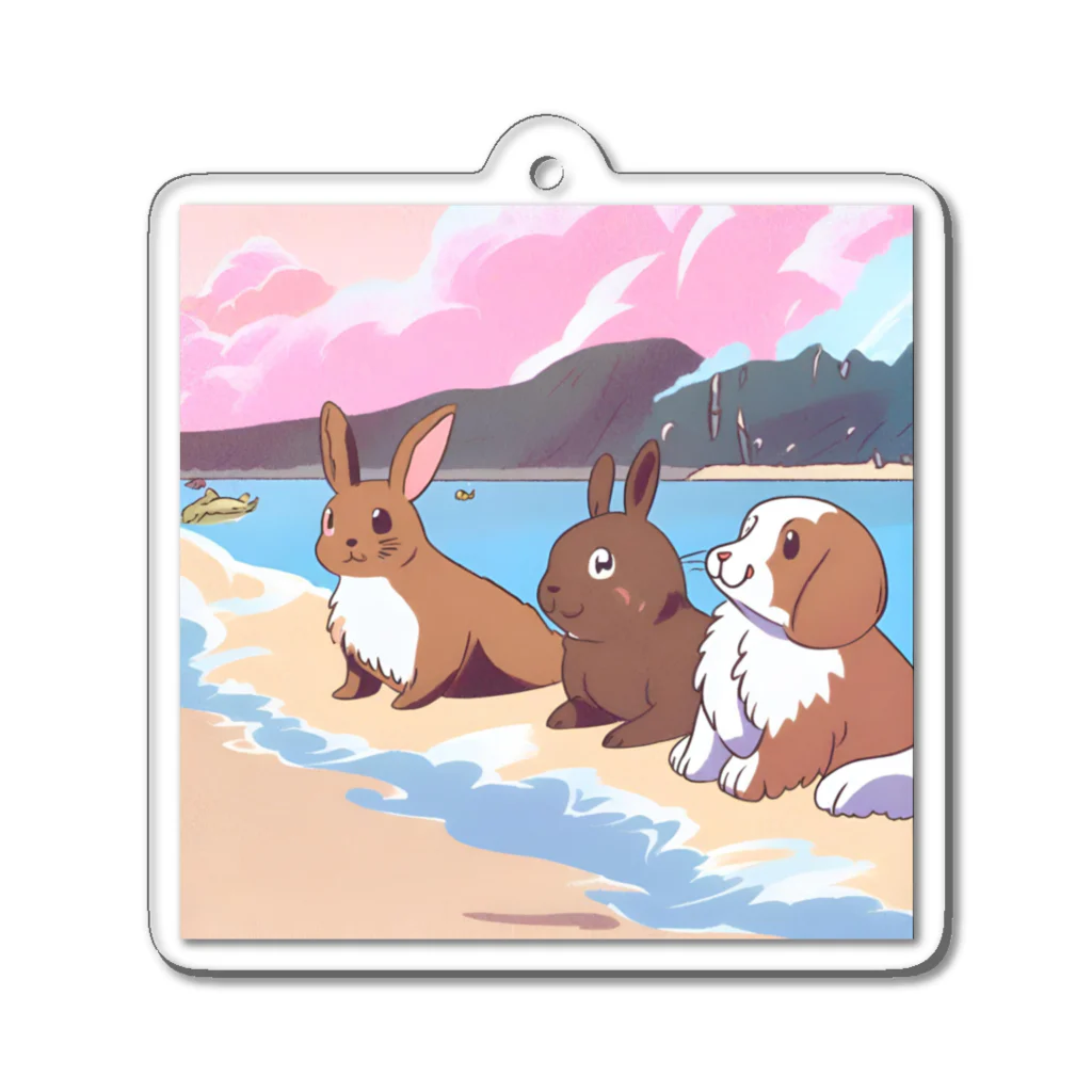 Chama's shopのビーチアニマル Acrylic Key Chain