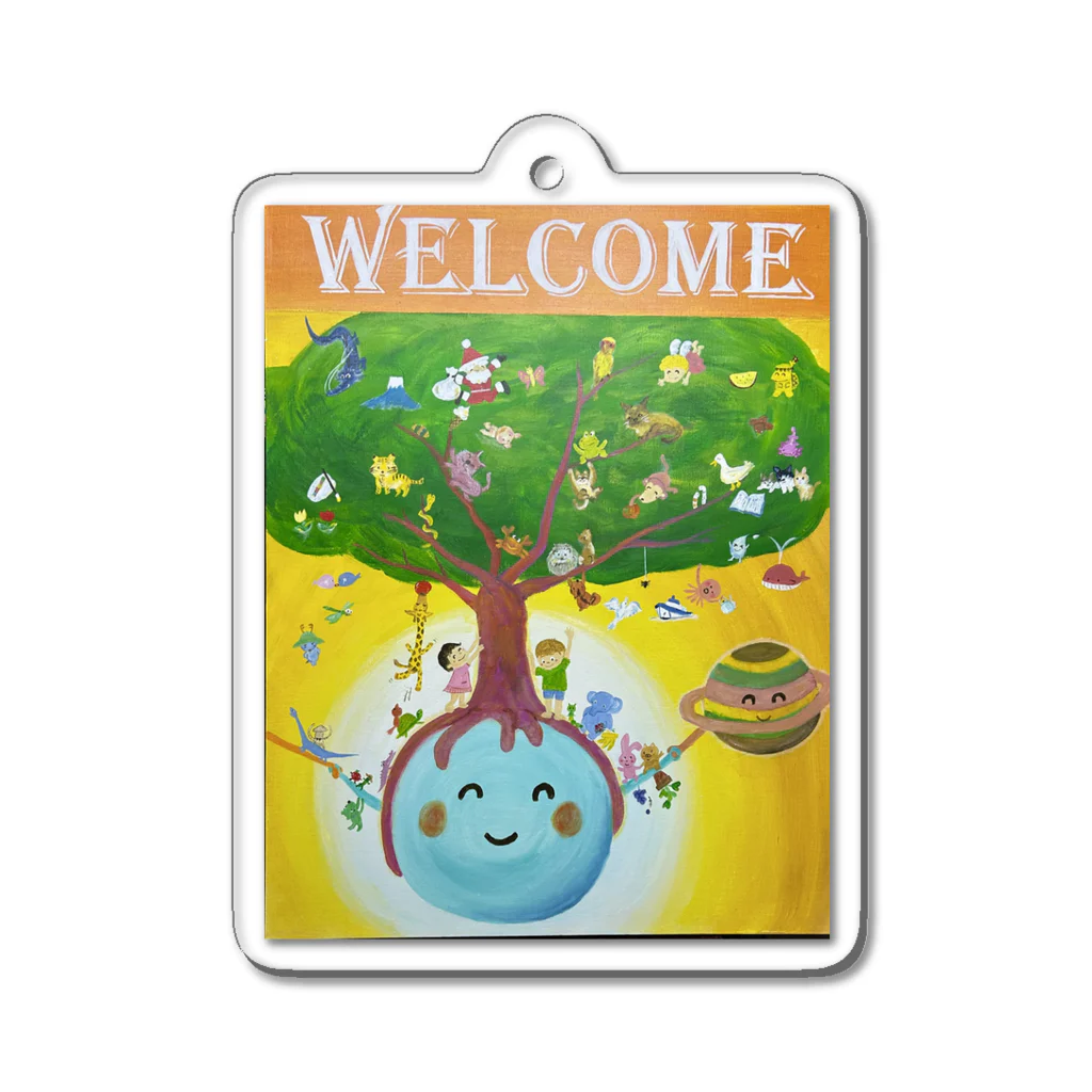 yoko-art-121のwelcome Acrylic Key Chain