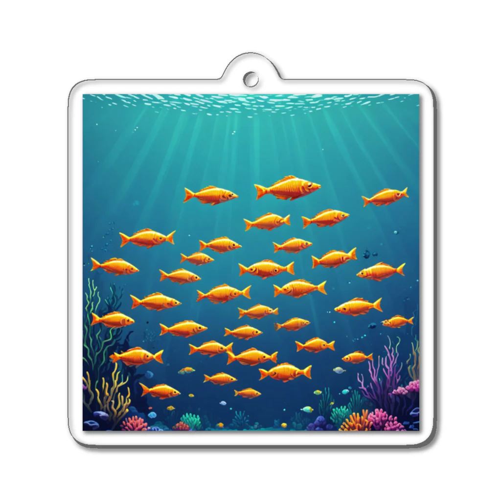 takekoputaの海中を泳ぐ魚のひれ Acrylic Key Chain