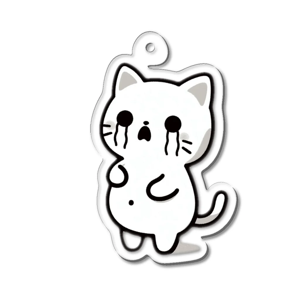 ゆるねこshopのお腹のでてる猫3 Acrylic Key Chain