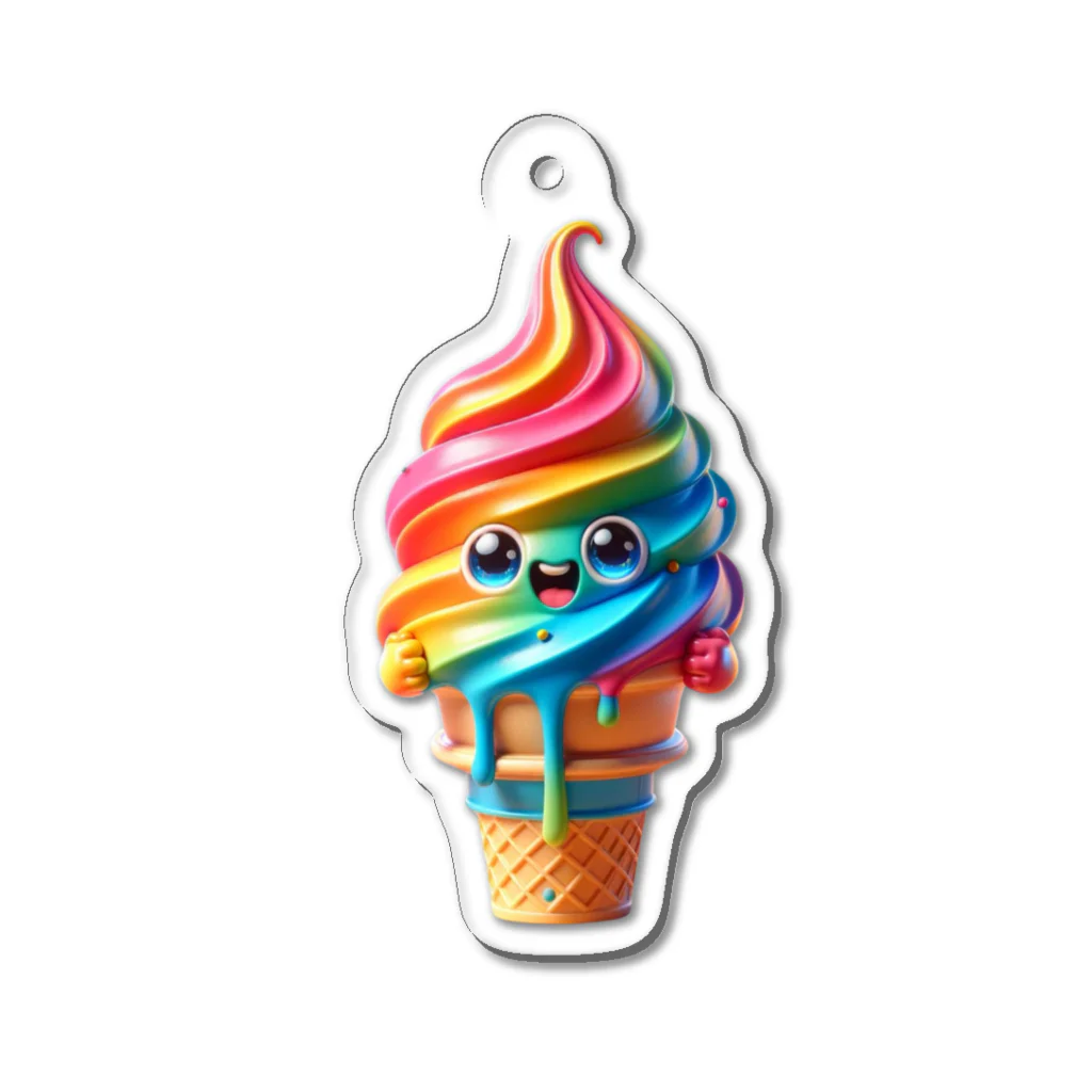 Emi's shop🤖のカラフルソフトちゃん🍦🌈 アクリルキーホルダー