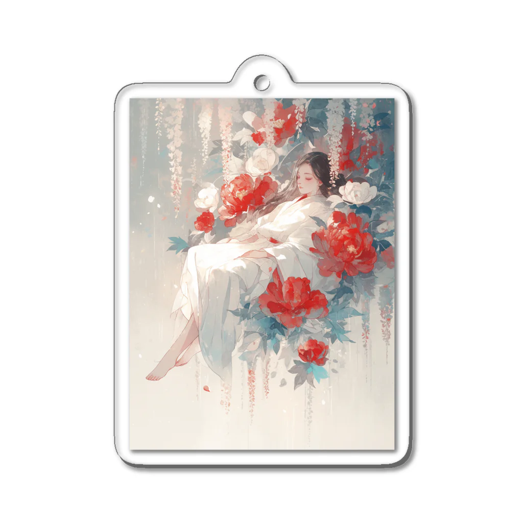 AQUAMETAVERSEの花の空間の中の美女　なでしこ1478 Acrylic Key Chain