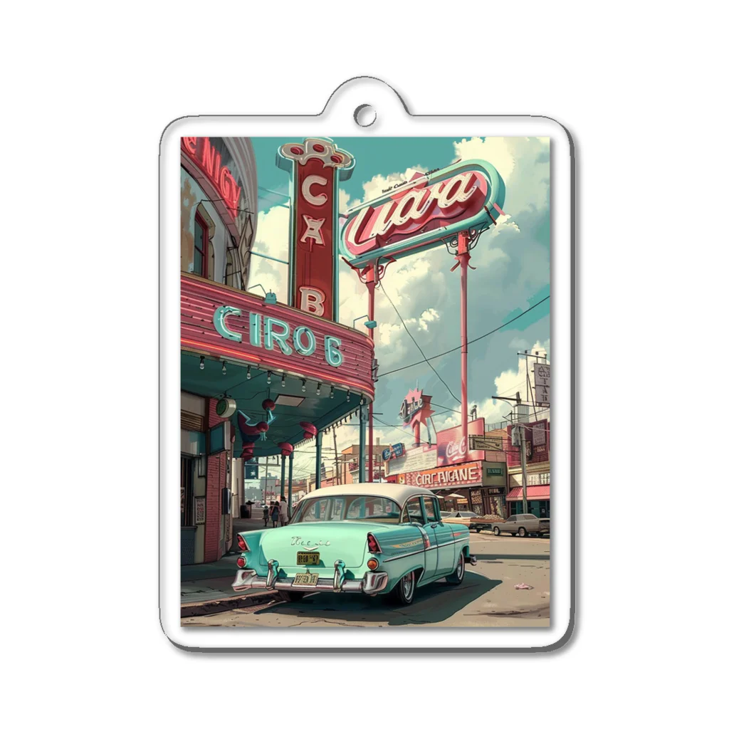 がーるずしょっぷのVintage American City Acrylic Key Chain