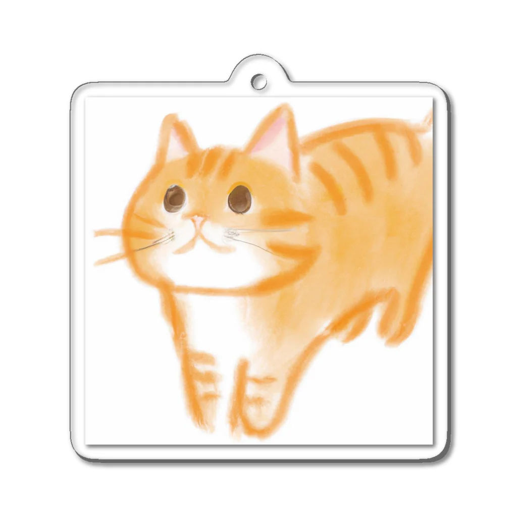 shopアルーニョのキュートなワクワクねこ Acrylic Key Chain