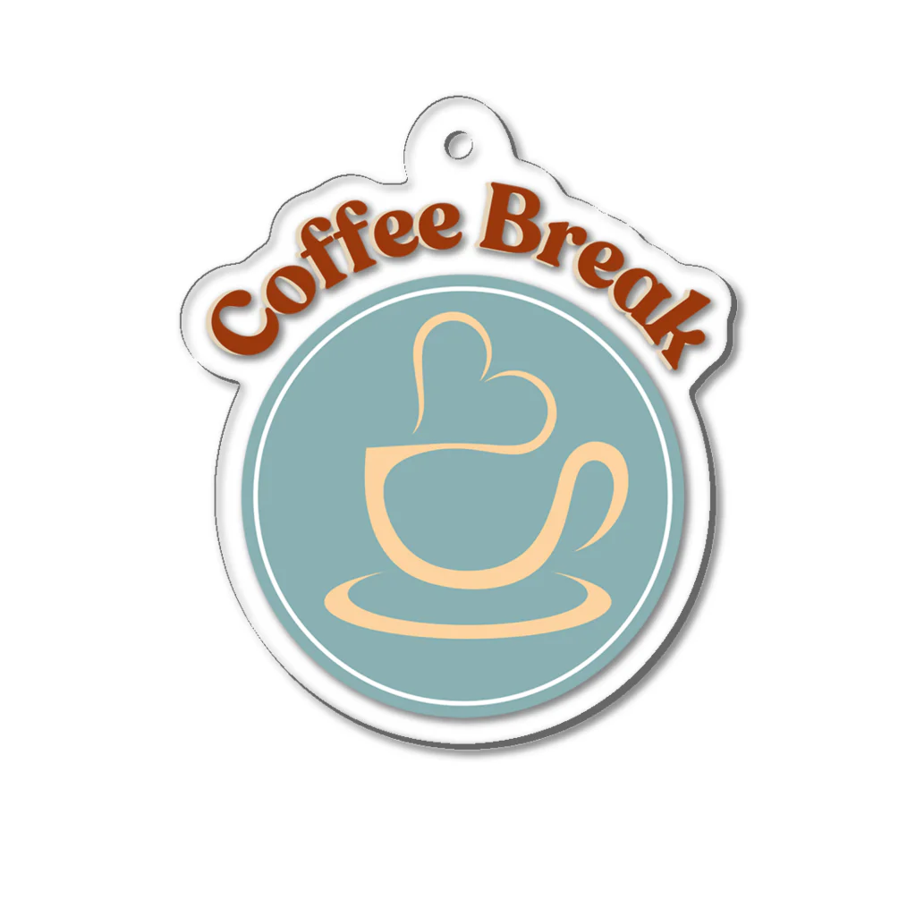 kanoh_artの「coffee break 」ワンポイントTシャツ アクリルキーホルダー