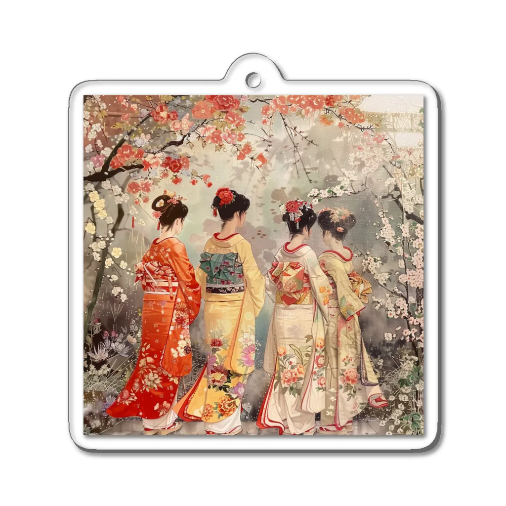 AQUAMETAVERSEの優雅な花見桜の花満開　なでしこ1478 Acrylic Key Chain