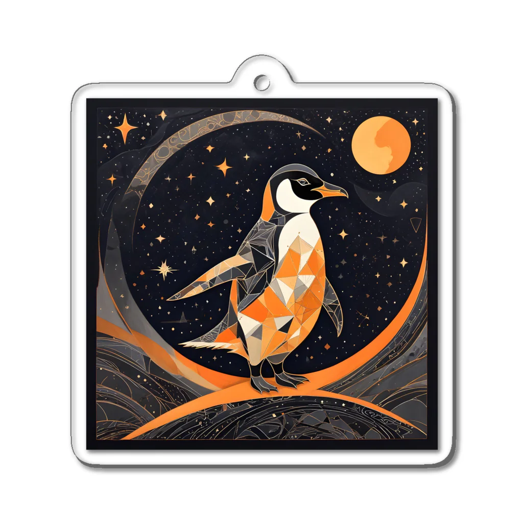 AI Fantasy Art Shopのmoonlit penguin① アクリルキーホルダー