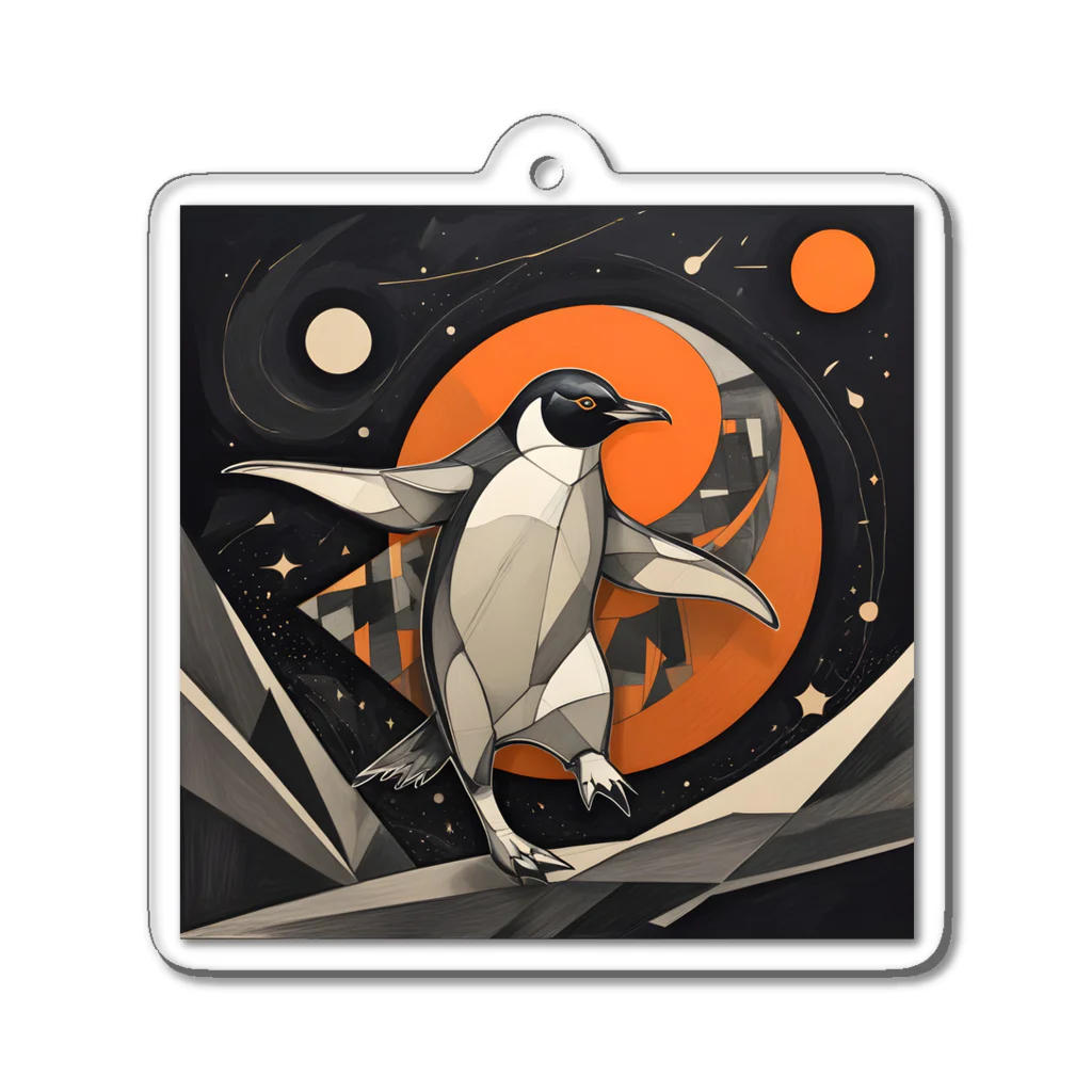 AI Fantasy Art Shopのmoonlit penguin③ Acrylic Key Chain