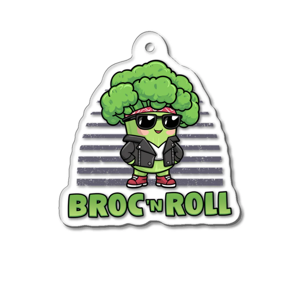 Stylo Tee Shopのブロックンロールのブロッコリー Acrylic Key Chain