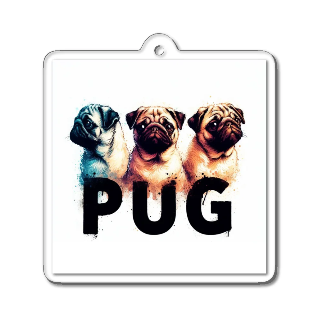 ブヒーズのPug*パグ アクリルキーホルダー