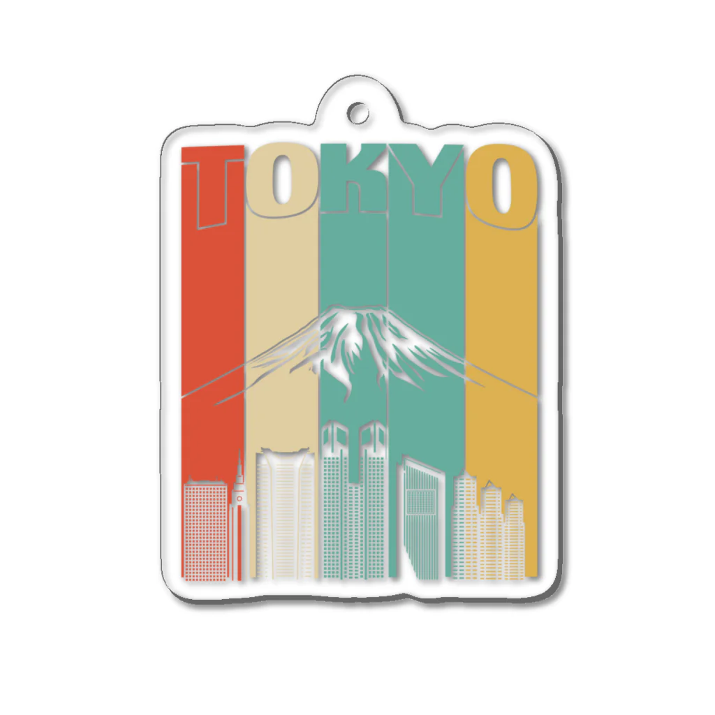 Stylo Tee Shopの東京と富士山 Acrylic Key Chain