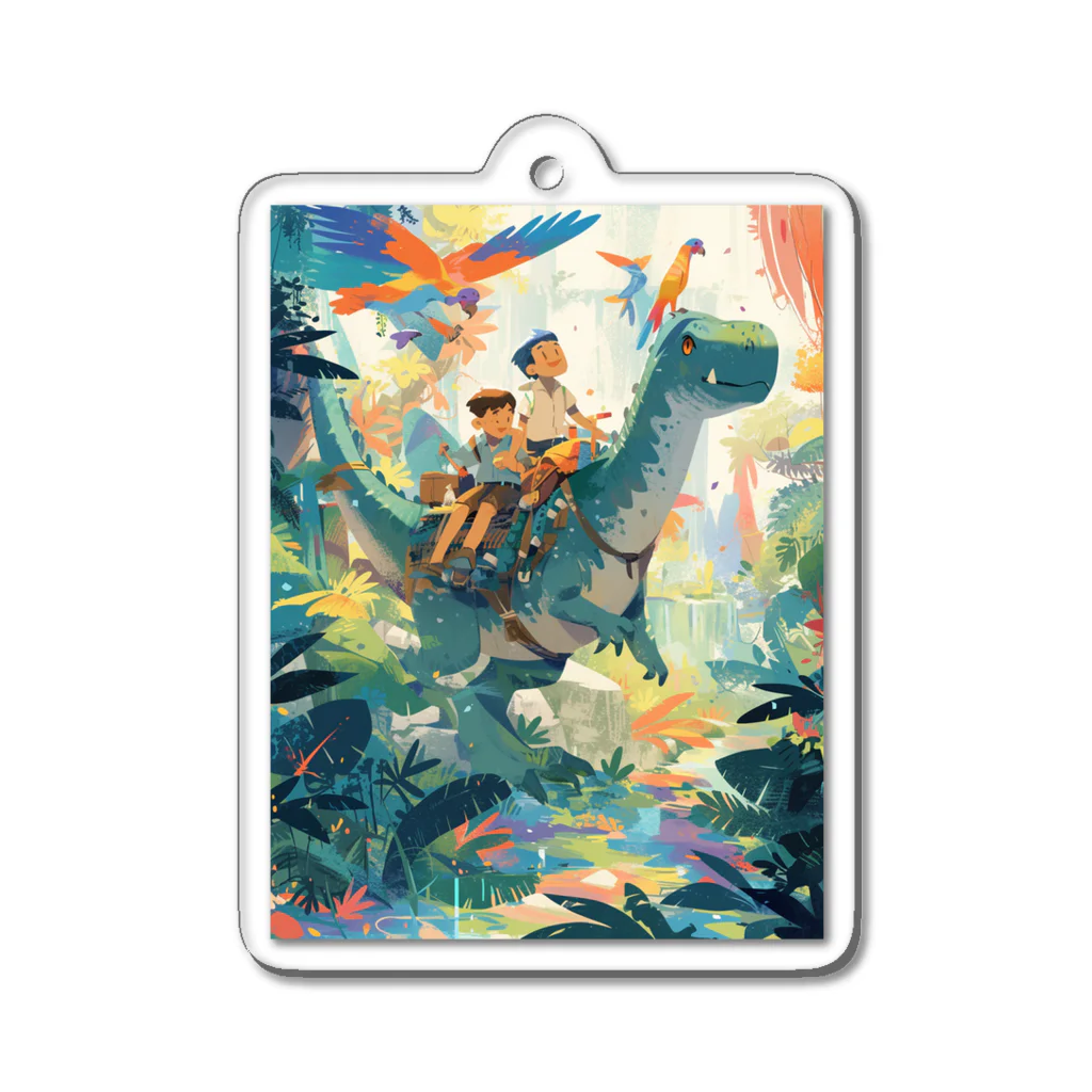 AQUAMETAVERSEの恐竜とジヤングル探検　なでしこ1478 Acrylic Key Chain