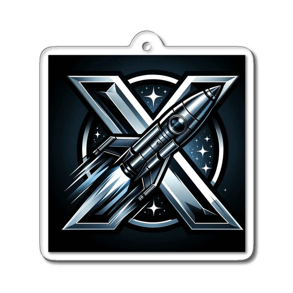 亀蘭タマムシのThe "X" when it comes to rockets. Acrylic Key Chain