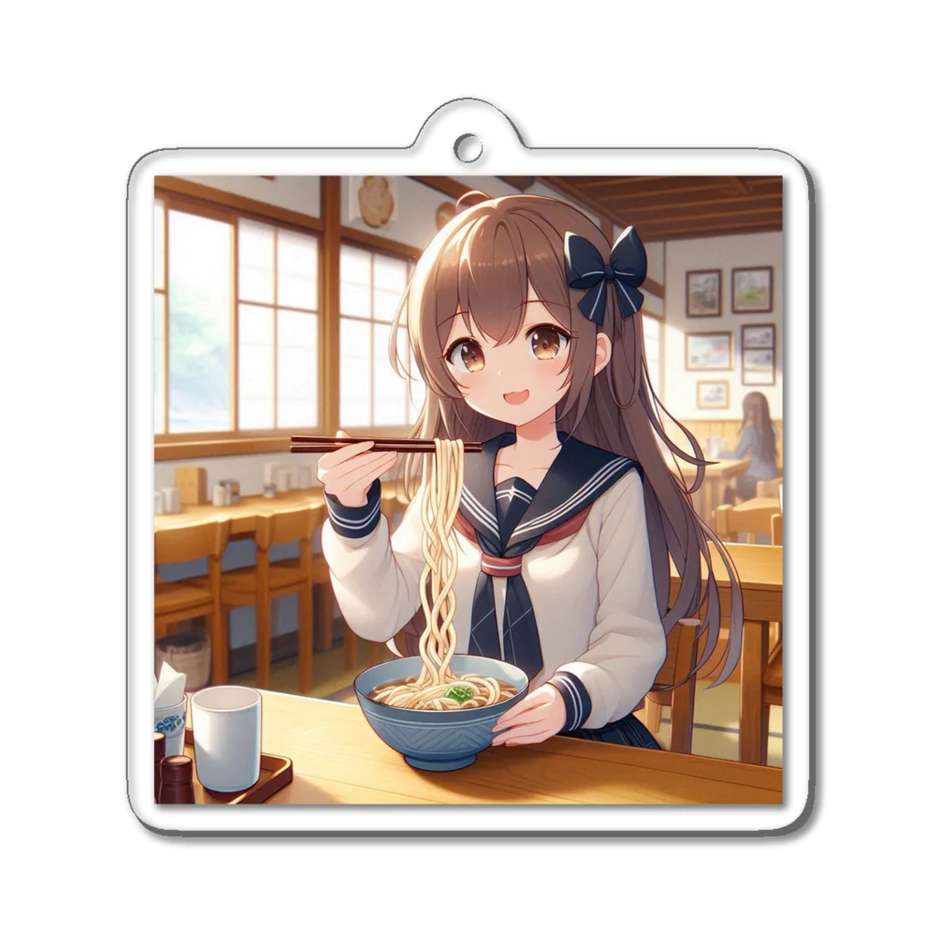 SWQAのうどんを食べるjk Acrylic Key Chain