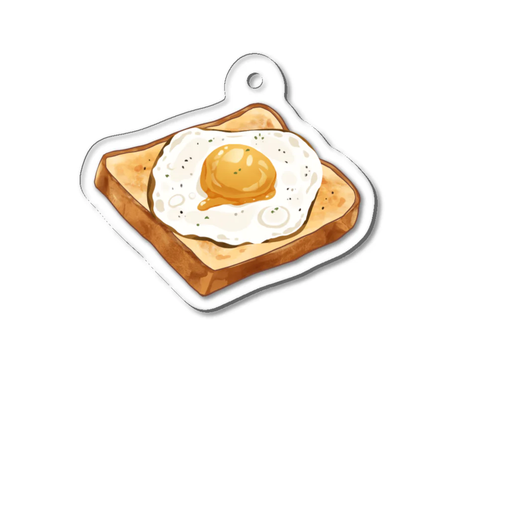 遙之のおいしい目玉焼きトースト Acrylic Key Chain