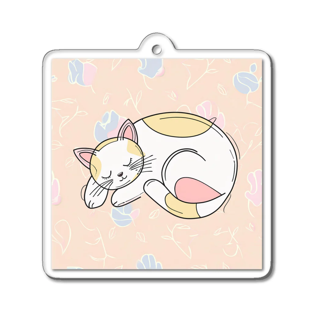 癒しの部屋🐾໒꒱のお昼寝ニャンコ🐱 Acrylic Key Chain