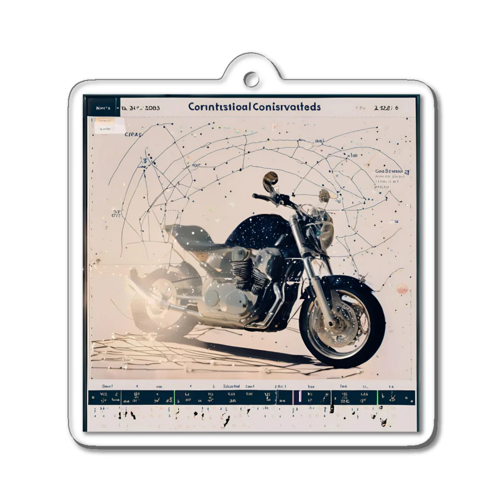 the blue seasonの宇宙と融合するオートバイ：星座とメカニズムの美 アクリルキーホルダー