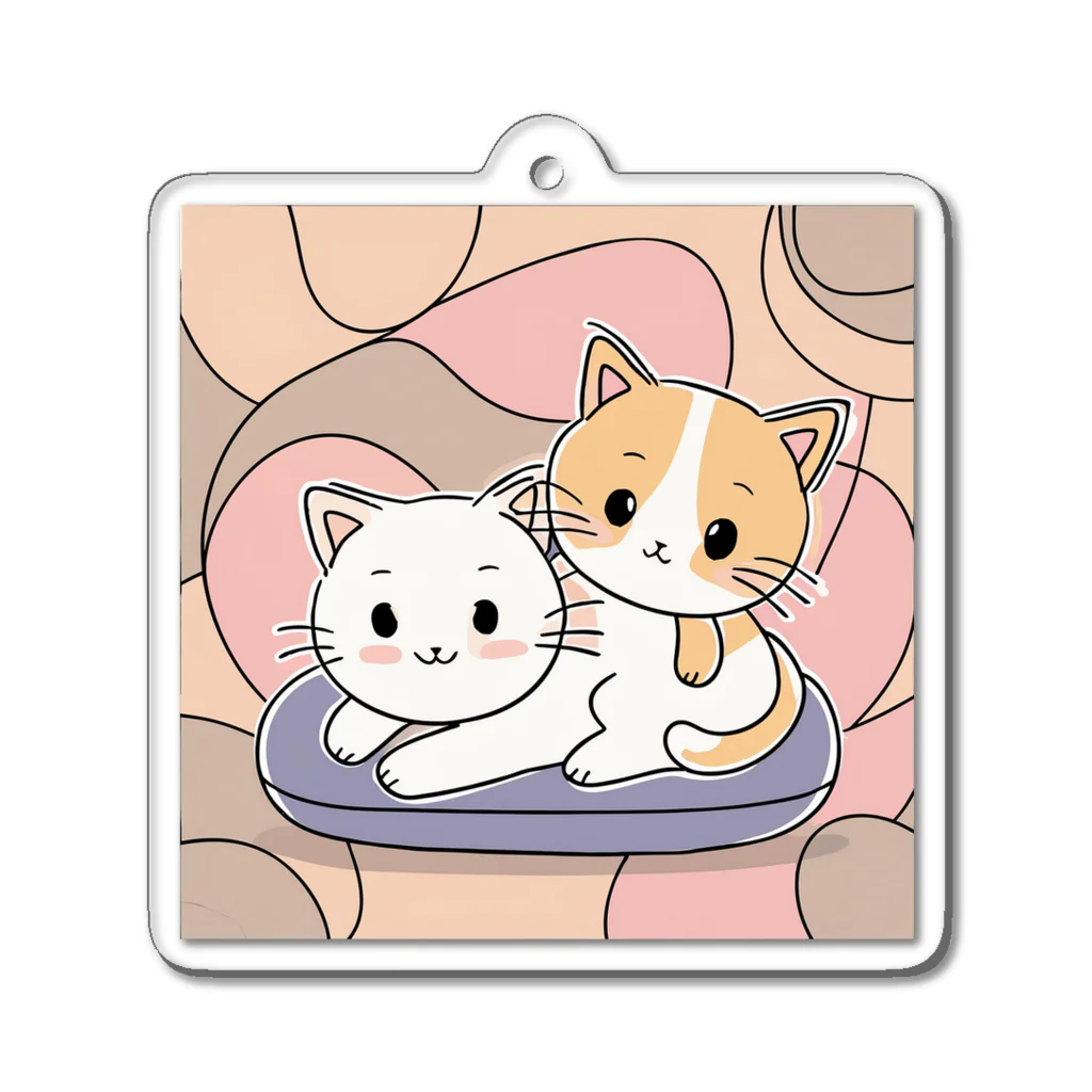 癒しの部屋🐾໒꒱の仲良しニャンコ🐈🐾 Acrylic Key Chain