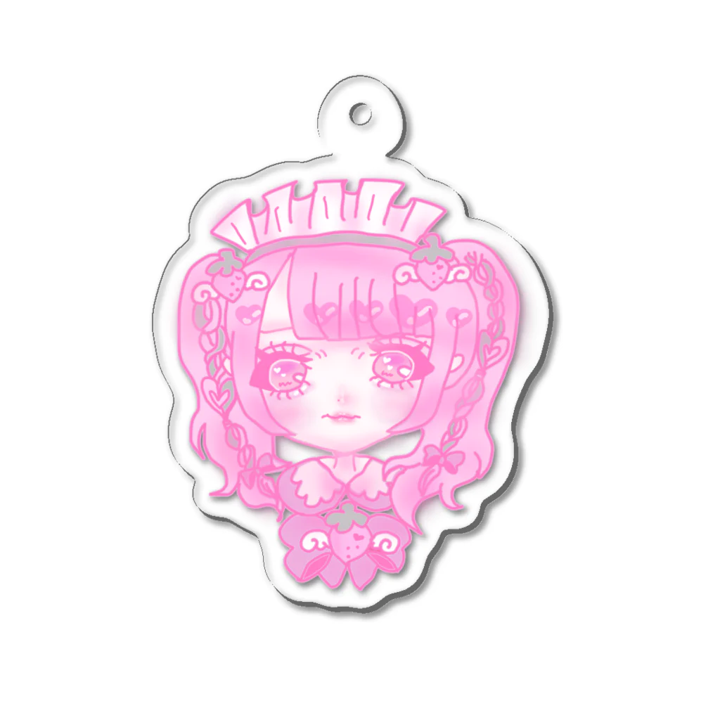 🍓くろねこいちご^._.^ྀི🍓のangel strawberry Acrylic Key Chain