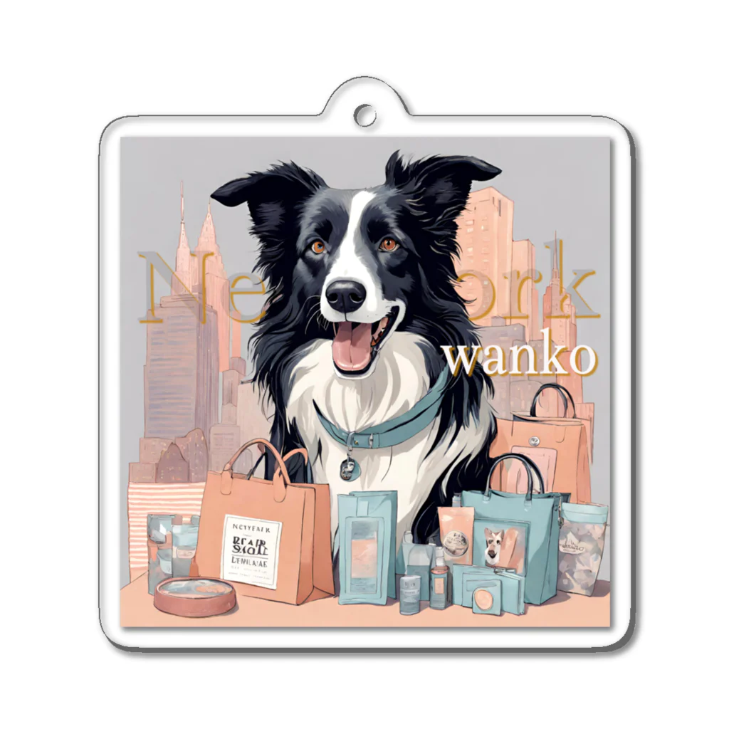 EllieのNew York の街に住むファッションWanko Acrylic Key Chain