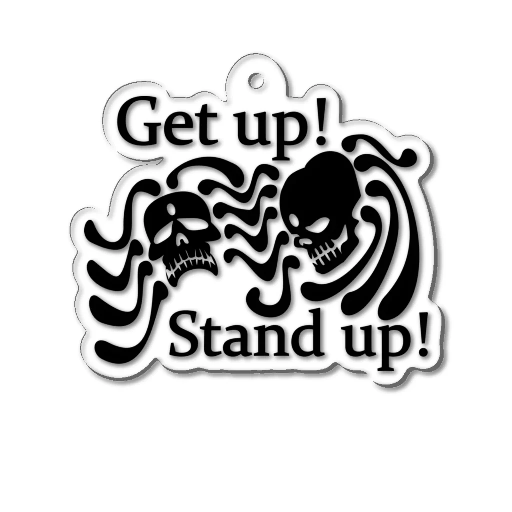 『NG （Niche・Gate）』ニッチゲート-- IN SUZURIのGet Up! Stand Up!(黒) アクリルキーホルダー