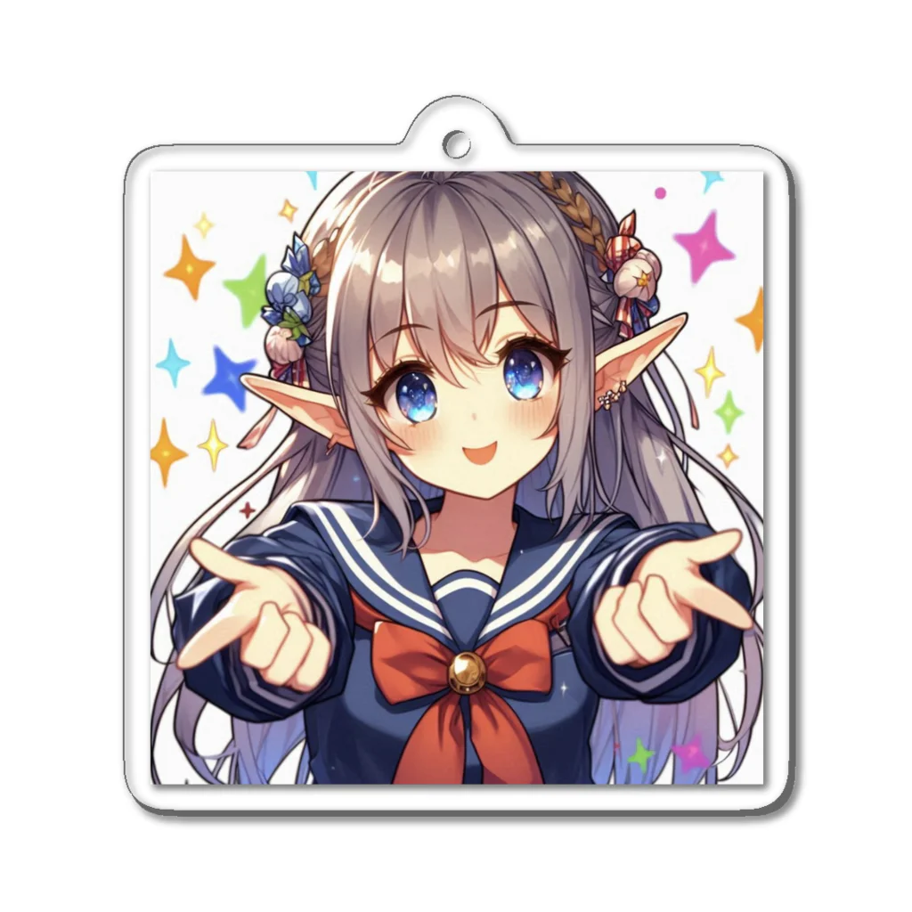 aaammmamのエルフ　美少女　セーラー服　アイドル Acrylic Key Chain