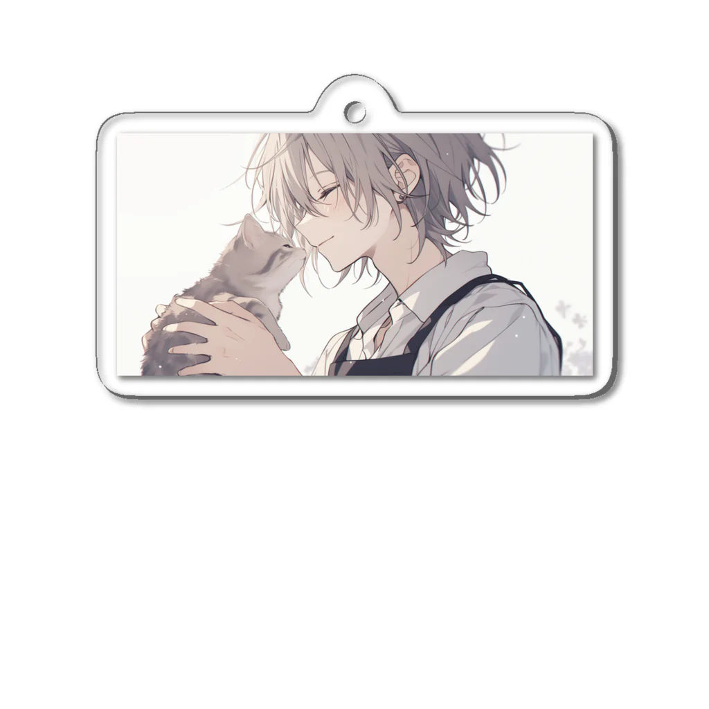 as -AIイラスト- の子猫とエプロンの子 Acrylic Key Chain