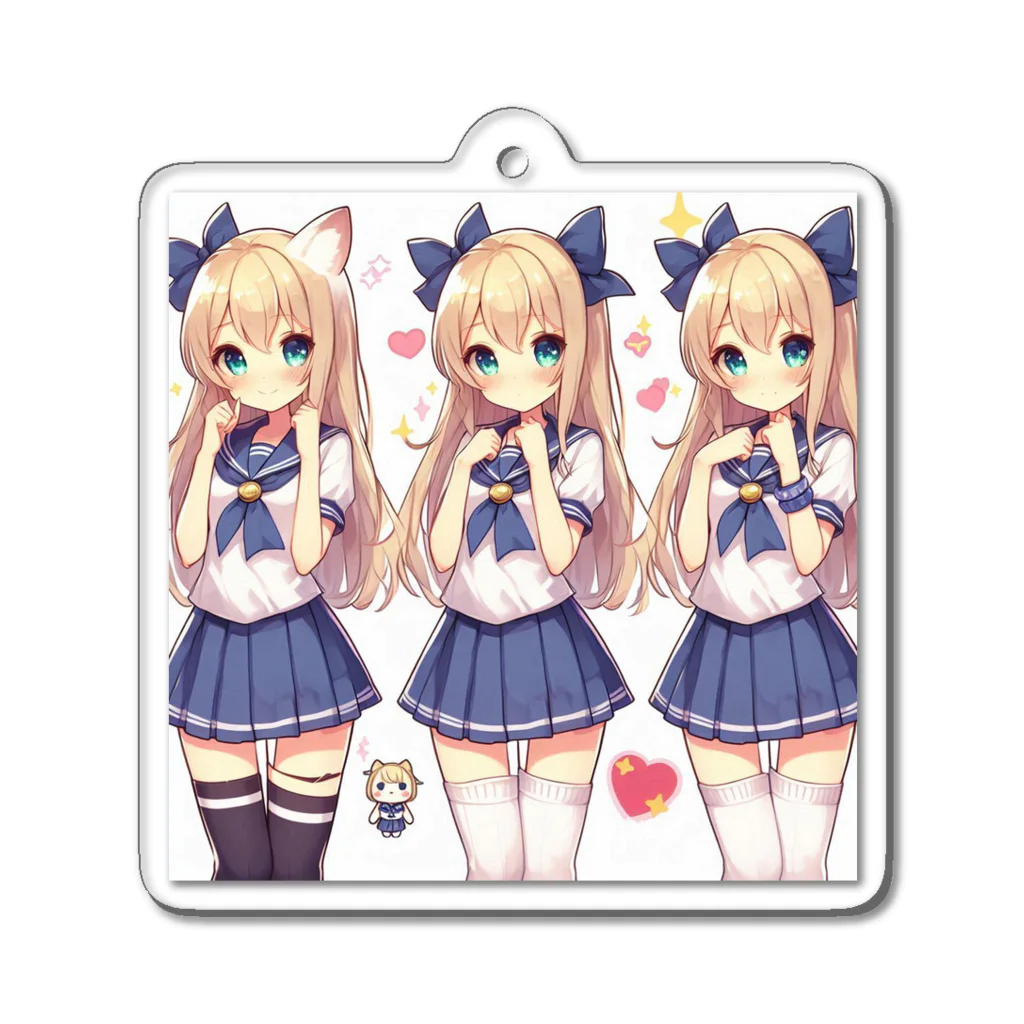 aaammmamのセーラー服　ロングヘア　美少女　アニメ　漫画　日本 Acrylic Key Chain