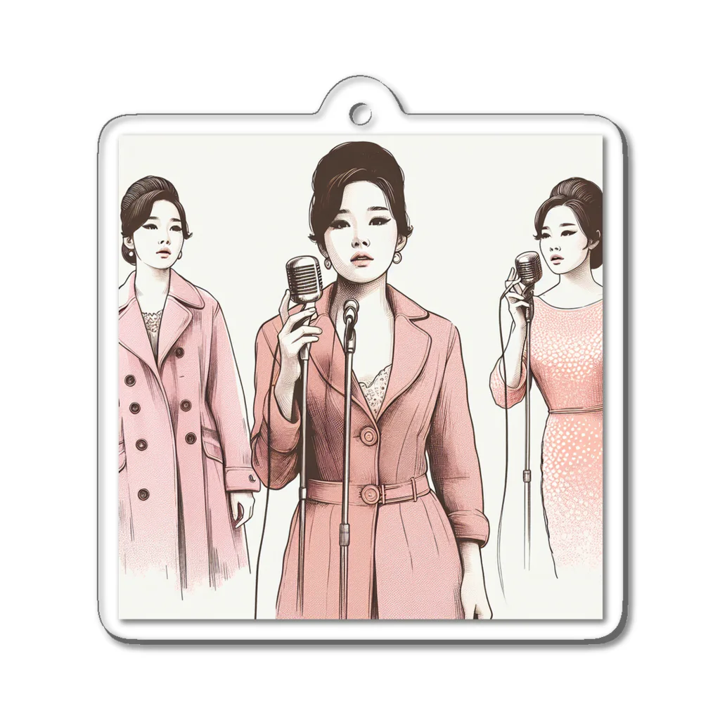 noBuの哀愁を持つ女性シンガー Acrylic Key Chain