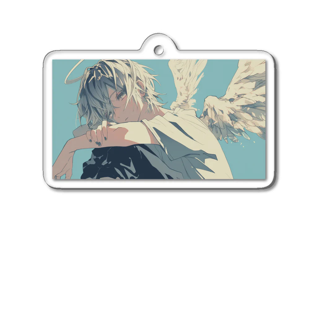 as -AIイラスト- の羽根の人 Acrylic Key Chain