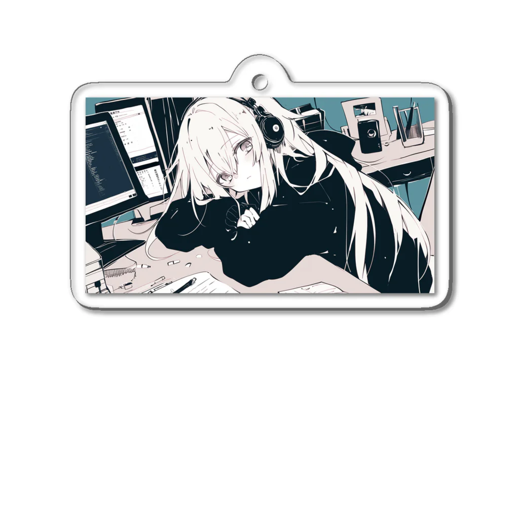 as -AIイラスト- のヘッドホンとセーター Acrylic Key Chain