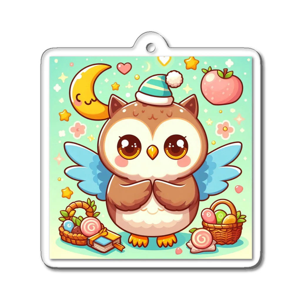 ゆるふわすとあっ♪の幸運を呼ぶフクロウ🦉⭐ Acrylic Key Chain