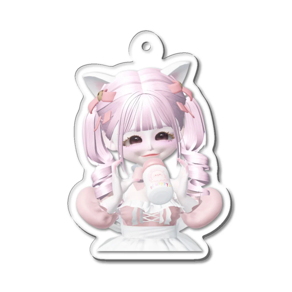 ねこばぶ♡ピンク系統のねこばぶキーホルダー Acrylic Key Chain