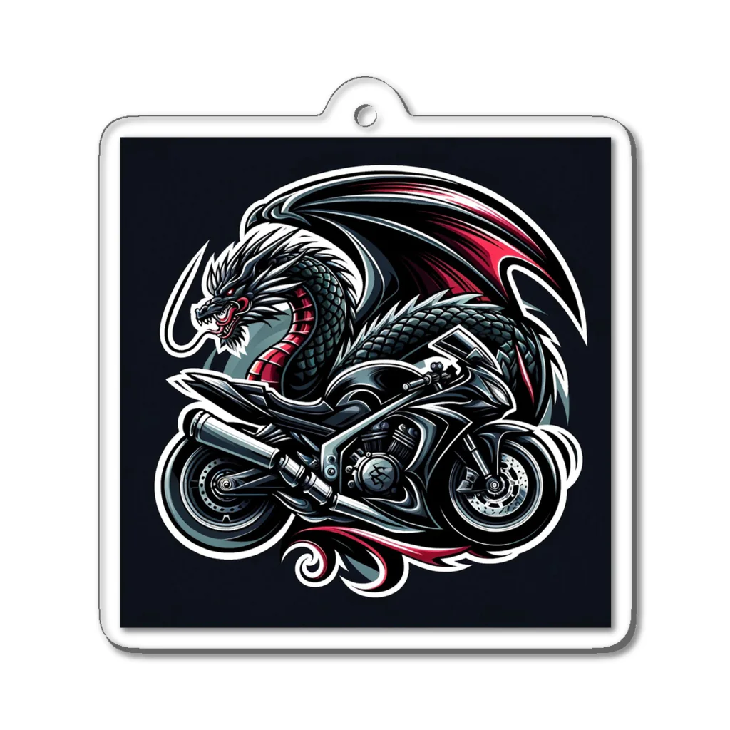 the blue seasonのドラゴンとバイクの融合: 力とスピードの象徴 Acrylic Key Chain