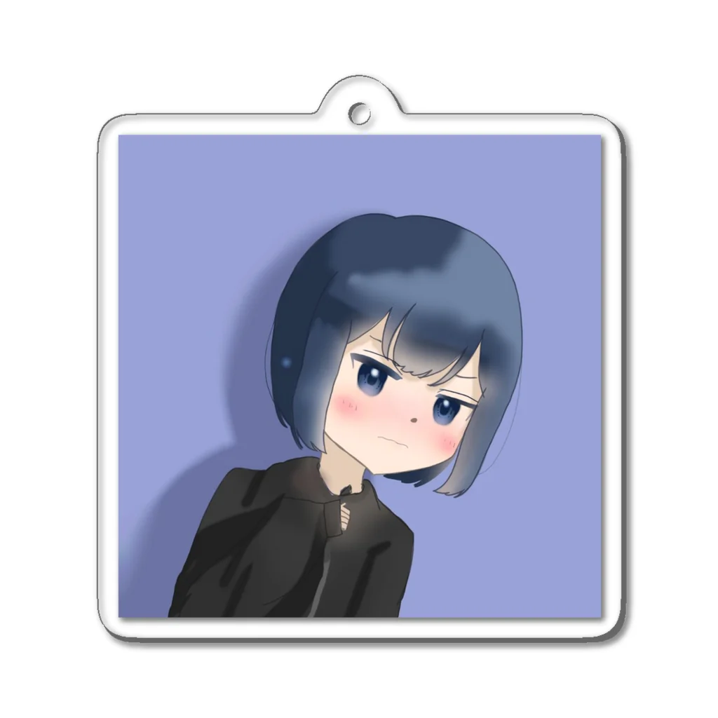 みきしょっぷの名無しの青髪の女の子 Acrylic Key Chain