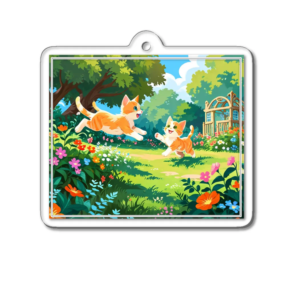 chibi_hikariのGrassPlay Kitties Acrylic Key Chain