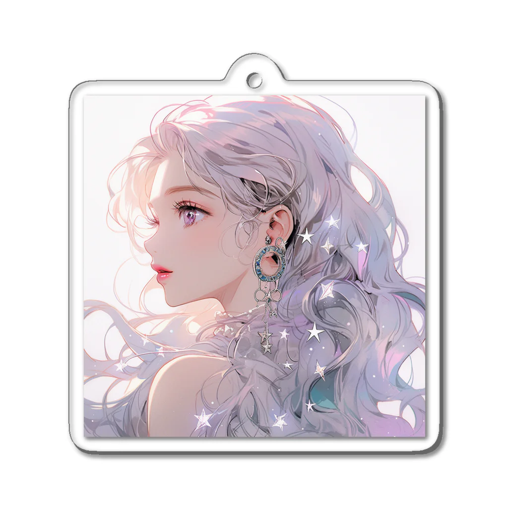 AIアートのお店ですの星と少女 Acrylic Key Chain