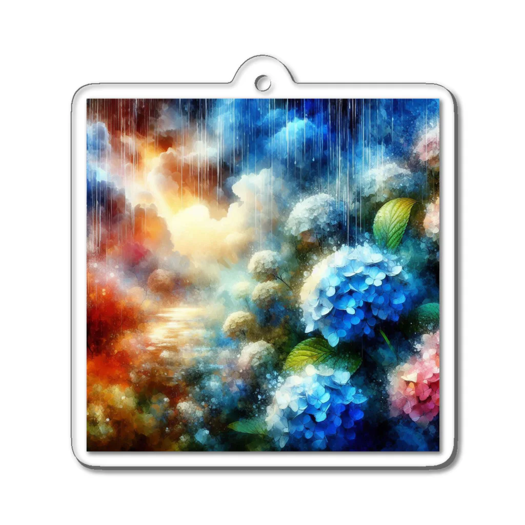 chika_22の紫陽花夢幻 Acrylic Key Chain